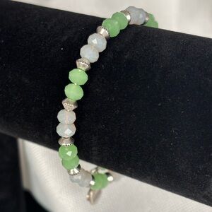 Alex and Ani Green and White Beaded Bracelet